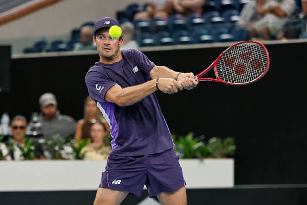 January 15, 2026, Adelaide, South Australia, Australia: TOMMY PAUL of USA in action during his quarter final win over A. VUKIC of Australia 6:3, 6:2, during the 2026 Adelaide International Tennis Tournament Adelaide Australia - ZUMAw216 20260115_zsp_w216_131 Copyright: xMarkxWilloughbyx