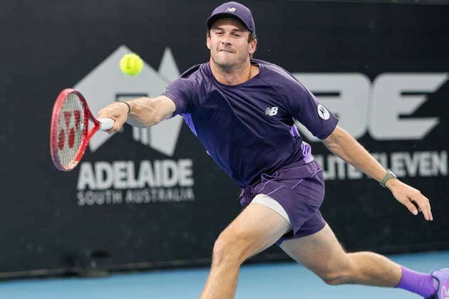 January 15, 2026, Adelaide, South Australia, Australia: TOMMY PAUL of USA in action during his quarter final win over A. VUKIC of Australia 6:3, 6:2, during the 2026 Adelaide International Tennis Tournament Adelaide Australia - ZUMAw216 20260115_zsp_w216_138 Copyright: xMarkxWilloughbyx