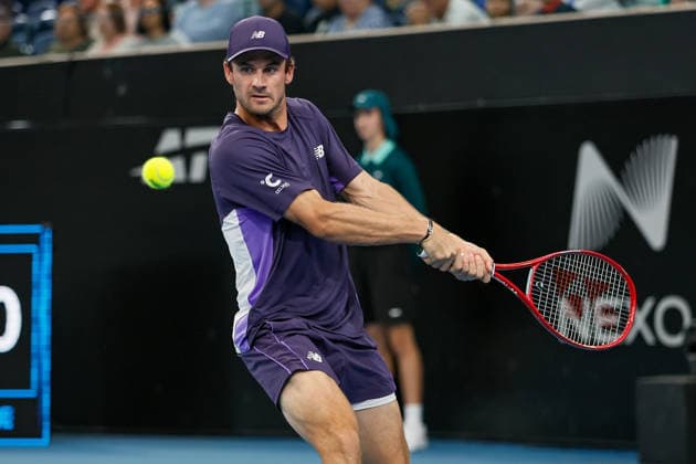 January 15, 2026, Adelaide, South Australia, Australia: TOMMY PAUL of USA in action during his quarter final win over A. VUKIC of Australia 6:3, 6:2, during the 2026 Adelaide International Tennis Tournament Adelaide Australia - ZUMAw216 20260115_zsp_w216_154 Copyright: xMarkxWilloughbyx