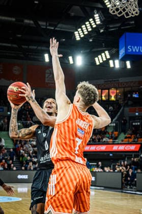Kevin Yebo niners Chemnitz andTobias Jensen ratiopharm ulm battle for the ball during the EuroCup match between ratiopharm ulm v niners Chemnitz at ratiopharm Arena on January 14, 2026 in Neu Ulm, Germany, Germany Photo by Harry Langer DeFodi Images Kevin Yebo niners Chemnitz andTobias Jensen ratiopharm ulm battle for the ball during the EuroCup match between ratiopharm ulm v niners Chemnitz at ratiopharm Arena on January 14, 2026 in Neu Ulm, Germany Photo by Harry Langer DeFodi Images Photo by Harry Langer DeFodi Images