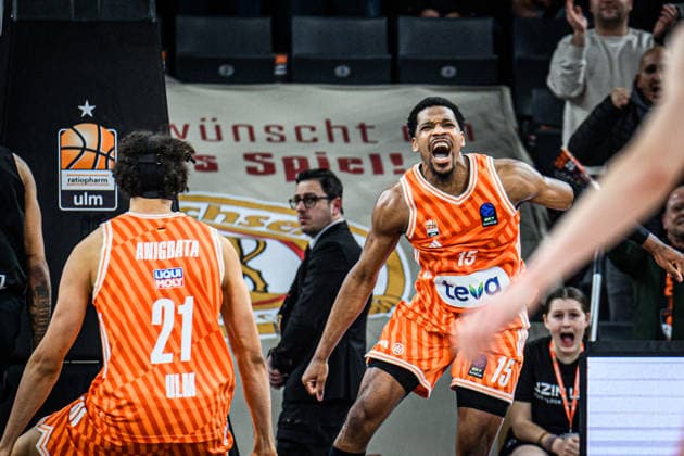 Alec Anigbata ratiopharm ulm and Justin Simon ratiopharm ulm gestures during the EuroCup match between ratiopharm ulm v niners Chemnitz at the ratiopharm Arena on January 14, 2026 in Neu Ulm, Germany, Germany Photo by Harry Langer DeFodi Images Alec Anigbata ratiopharm ulm and Justin Simon ratiopharm ulm gestures during the EuroCup match between ratiopharm ulm v niners Chemnitz at ratiopharm Arena on January 14, 2026 in Neu Ulm, Germany Photo by Harry Langer DeFodi Images Photo by Harry Langer DeFodi Images