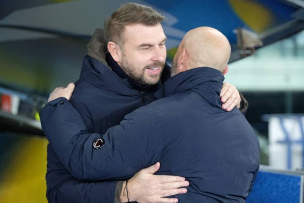 Paolo Zanetti, head coach of Hellas Verona FC greats Vincenzo Italiano, head coach of Bologna FC during the soccer match between Hellas Verona FC and Bologna FC, MD16 of Serie A Enilive Italian soccer championship 2025 2026 at Marcantonio Bentegodi Stadium on January 15, 2026, Verona, Italy.  Copyright: xRobertoxTommasini IPAxSportx xipa-agency.netx xx IPA_70106097 IPA_Agency_IPA70106097