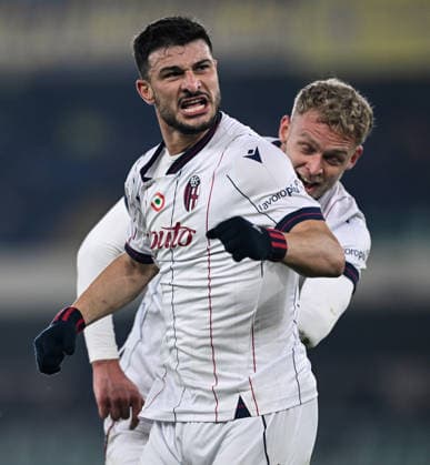 Mg Verona 15 01 2026 - campionato di calcio serie A Hellas Verona-Bologna foto Matteo Gribaudi Image nella foto: esultanza gol Jens Odgaard 