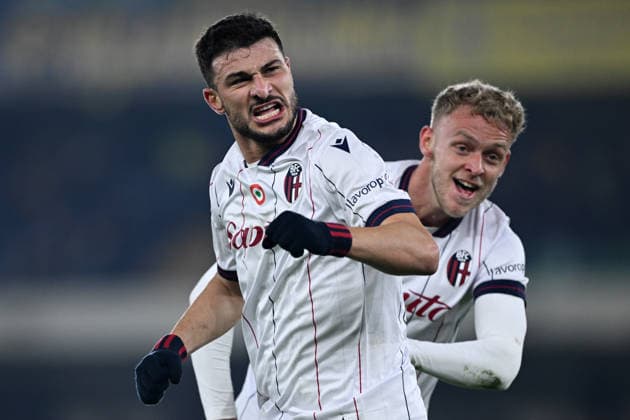 Mg Verona 15 01 2026 - campionato di calcio serie A Hellas Verona-Bologna foto Matteo Gribaudi Image nella foto: esultanza gol Jens Odgaard 