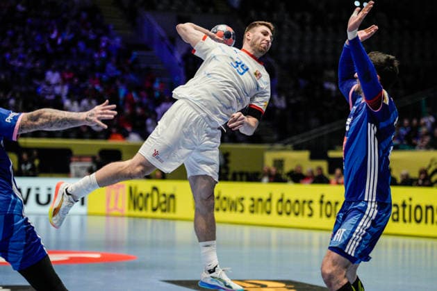 European Handball Championship, France Czech Republic Baerum 20260115 The Czech Republics LukaÅ¡ MoÅ™kovskÃ½ during the EC handball match between France and the Czech Republic in the Unity arena Photo Stian Lysberg Solum NTB Baerum Norway EDITORIAL USE ONLY RESTRICTED USE FOR BETTING COMPANIES  Copyright: xStianxLysbergxSolumx xNTBx