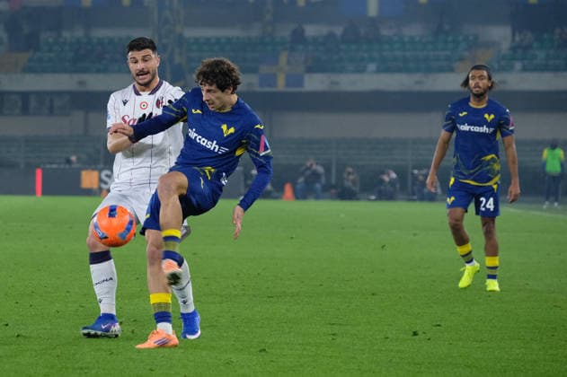 CALCIO - Serie A - Hellas Verona VS Bologna FC Domagoj Bradaric of Hellas Verona FC during the soccer match between Hellas Verona FC and Bologna FC, MD16 of Serie A Enilive Italian soccer championship 2025 2026 at Marcantonio Bentegodi Stadium on January 15, 2026, Verona, Italy. Verona Italy  Copyright: xIPAxSport ABACAx