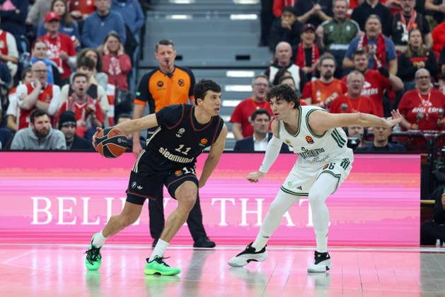 Vladimir Lucic FC Bayern Basketball, 11 with Cedi Osman Panathinaikos AKTOR Athens, 06 , GER, FC Bayern Basketball vs Panathinaikos AKTOR Athens, Basketball, Euroleague, 22 Matchday, Season 2025 2026, 15 01 2026, GER, FC Bayern Basketball vs Panathinaikos AKTOR Athens, Basketball, Euroleague, 22 Matchday, Season 2025 2026, 15 01 2026 Munich Copyright: xEibner-Pressefoto JennixMaulx EP_JML