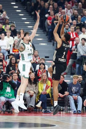 Oscar da Silva FC Bayern Basketball, 01 with Juancho Hernangomez Panathinaikos AKTOR Athens, 41 , GER, FC Bayern Basketball vs Panathinaikos AKTOR Athens, Basketball, Euroleague, 22 Matchday, Season 2025 2026, 15 01 2026, GER, FC Bayern Basketball vs Panathinaikos AKTOR Athens, Basketball, Euroleague, 22 Matchday, Season 2025 2026, 15 01 2026 Munich Copyright: xEibner-Pressefoto JennixMaulx EP_JML