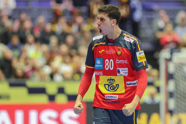 Spain Serbia, EHF EM 2026 Ian Barrufet Torrebejano Spain, 80 Handball EHF European Championship, international match between Spain and Serbia on January 15, 2026 in Herning Denmark , Herning Denmark Jyske Bank Boxen