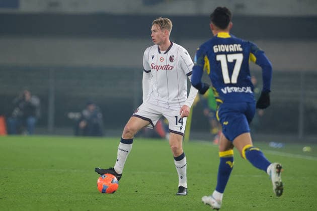 CALCIO - Serie A - Hellas Verona VS Bologna FC Torbjorn Heggem of Bologna FC during the soccer match between Hellas Verona FC and Bologna FC, MD16 of Serie A Enilive Italian soccer championship 2025 2026 at Marcantonio Bentegodi Stadium on January 15, 2026, Verona, Italy. Verona Italy  Copyright: xIPAxSport ABACAx