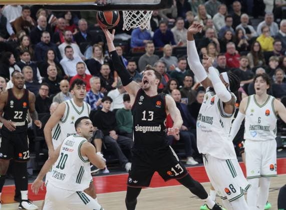 Bayerns 13 Andreas OBST Basketball Bayern Panathinaikos Athens Euroleague, FC Bayern Basketball Panathinaikos AKTOR Athens, Round 22, Season 2025 2026, on 15 01 2026 in Munich, S A P G A R D E N, Germany Source Copyright Credit Oryk HAIST xBASKETBALL-BAYERN-PANTHINAIKOSx