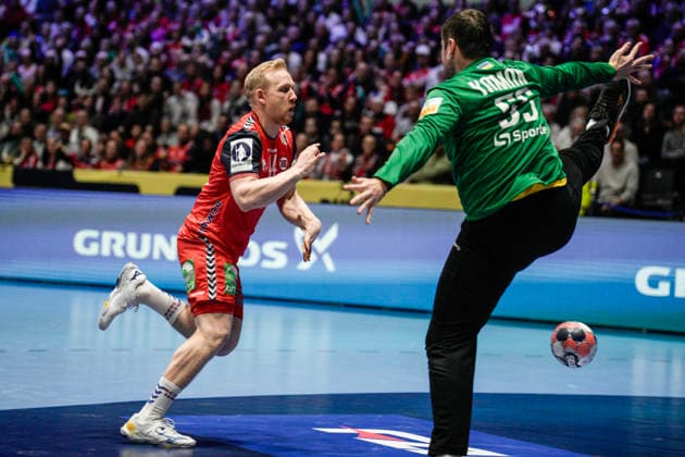European Handball Championship, Norway Ukraine Baerum 20260115 Norway s Kevin Gulliksen during the European Championship handball match between Norway and Ukraine in Unity arena Photo Stian Lysberg Solum NTB Baerum Norway EDITORIAL USE ONLY RESTRICTED USE FOR BETTING COMPANIES  Copyright: xStianxLysbergxSolumx xNTBx