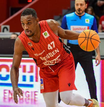 Abu Kigab 2 Bundesliga Pro A, 18 Matchday, 46ers, Basketball, Basketball season 2025 2026, BBL, Germany, Gießen 46ers Artland Dragons, Gießen in red, Men, Dragons in white