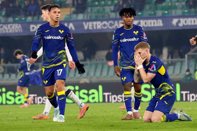 Verona™s delusion during the Serie A soccer match between Hellas Verona and Bologna at the Bentegodi Stadium in Verona, north west Italy - Thursday , January 15 , 2026. - Soccer .  Copyright: xPaolaxGarbuio Lapressex