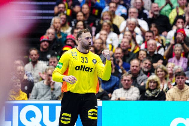 Cheering after Andreas Wolffs save Germany, 33 DEN, Germany vs. Austria, Handball, EHF European Championship 2026, Group A, Matchday 1, 15 01 2026 DEN, Germany vs. Austria, Handball, EHF European Championship 2026, Group A, Matchday 1, 15 01 2026 Herning Copyright: xEibner-Pressefoto MarcelxvonxFehrnx EP_MFN