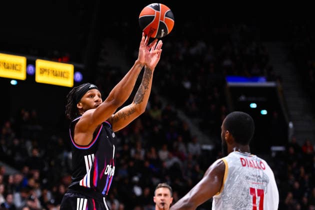 BASKET : Paris Basket vs AS Monaco - Euroleague - 15 01 2026 LAMAR STEVENS ( 9 - Paris Basket ) during the Euroleague match between Paris Basketball and AS Monaco at Adidas Arena on January 15, 2026 in Paris, France. ( Photo by Federico Pestellini PSNewz ) - ParisFrance  Copyright: xFedericoxPestellinix