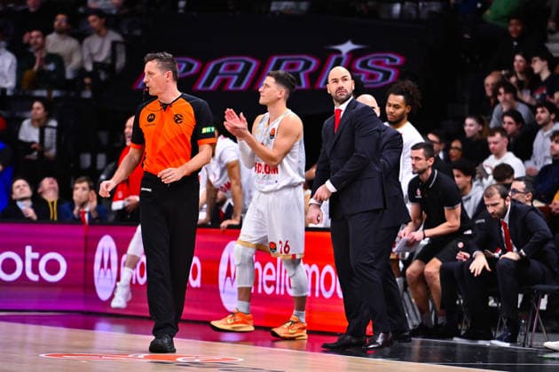 BASKET : Paris Basket vs AS Monaco - Euroleague - 15 01 2026 VASSILIS SPANOULIS ( coach Monaco ) during the Euroleague match between Paris Basketball and AS Monaco at Adidas Arena on January 15, 2026 in Paris, France. ( Photo by Federico Pestellini PSNewz ) - ParisFrance  Copyright: xFedericoxPestellinix