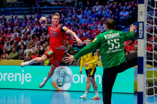 European Handball Championship, Norway Ukraine Fornebu 20260115 Norway s August Pedersen during the European Handball Championship between Norway and Ukraine in Unity Arena Photo Stian Lysberg Solum NTB Fornebu Norway EDITORIAL USE ONLY RESTRICTED USE FOR BETTING COMPANIES  Copyright: xStianxLysbergxSolumx xNTBx