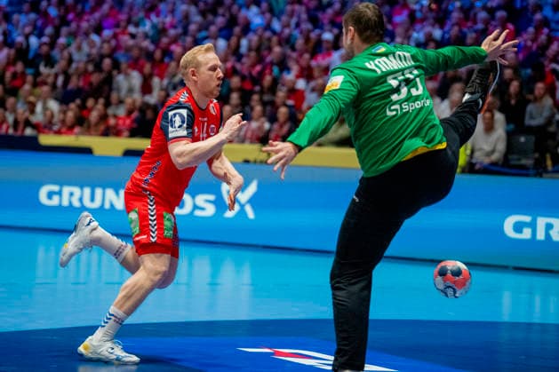 European Handball Championship, Norway Ukraine Fornebu 20260115 Norway s Kevin Gulliksen during the European Handball Championship between Norway and Ukraine in Unity Arena Photo Stian Lysberg Solum NTB Fornebu Norway EDITORIAL USE ONLY RESTRICTED USE FOR BETTING COMPANIES  Copyright: xStianxLysbergxSolumx xNTBx