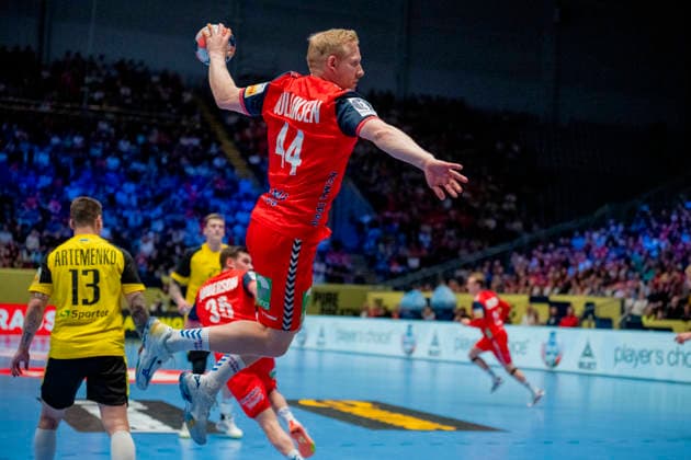 European Handball Championship, Norway Ukraine Fornebu 20260115 Norway s Kevin Gulliksen during the European Handball Championship between Norway and Ukraine in Unity Arena Photo Stian Lysberg Solum NTB Fornebu Norway EDITORIAL USE ONLY RESTRICTED USE FOR BETTING COMPANIES  Copyright: xStianxLysbergxSolumx xNTBx