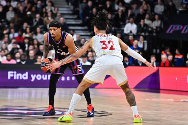 BASKET : Paris Basket vs AS Monaco - Euroleague - 15 01 2026 JUSTIN ROBINSON ( 5 - Paris Basket ) during the Euroleague match between Paris Basketball and AS Monaco at Adidas Arena on January 15, 2026 in Paris, France. ( Photo by Federico Pestellini PSNewz ) - ParisFrance  Copyright: xFedericoxPestellinix
