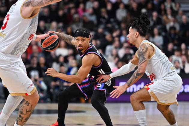 BASKET : Paris Basket vs AS Monaco - Euroleague - 15 01 2026 JUSTIN ROBINSON ( 5 - Paris Basket ) during the Euroleague match between Paris Basketball and AS Monaco at Adidas Arena on January 15, 2026 in Paris, France. ( Photo by Federico Pestellini PSNewz ) - ParisFrance  Copyright: xFedericoxPestellinix