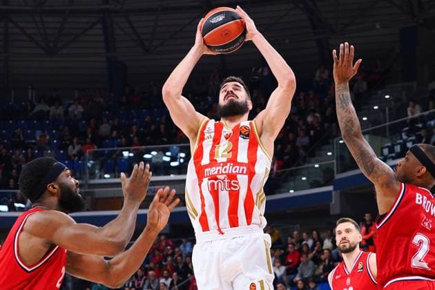BASKET - Euroleague - EA7 Emporio Armani Milano vs Crvena Zvezda Meridianbet Belgrade Nikola Kalinic (Crvena Zvezda Meridianbet Belgrade) during EA7 Emporio Armani Milano vs Crvena Zvezda Meridianbet Belgrade, Basketball Euroleague match in Assago (MI), Italy, January 15 2026 Assago (MI) Italy  Copyright: xIPAxSport ABACAx