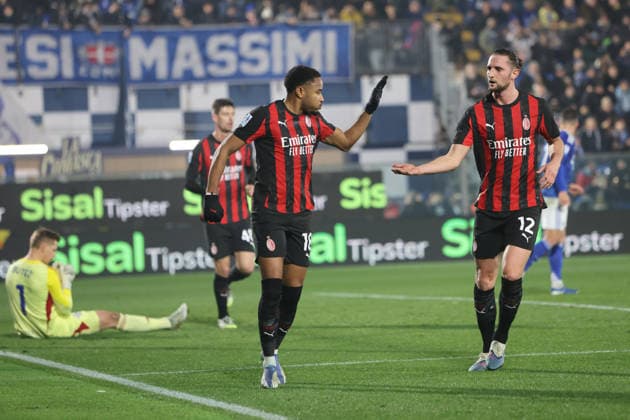 Como™s AC Milan s Christopher Nkunku celebrate during the Serie A soccer match between Como and Milan at the Giuseppe Sinigaglia stadium in Como, north Italy - January 15, 2026 - Soccer.  Copyright: xAntonioxSaiai LaPressex