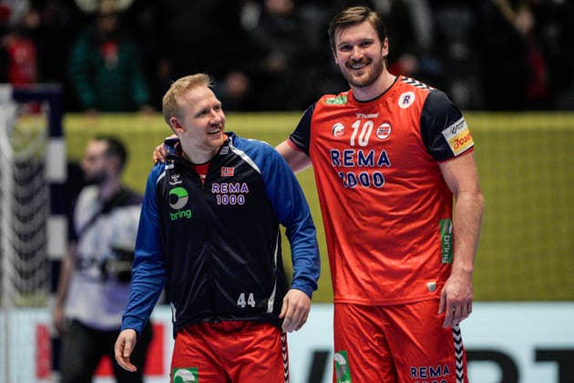 European Handball Championship, Norway Ukraine Baerum 20260115 Norway s Kevin Gulliksen and Vetle Ronningen during the European Championship handball match between Norway and Ukraine in Unity arena Photo Stian Lysberg Solum NTB Baerum Norway EDITORIAL USE ONLY RESTRICTED USE FOR BETTING COMPANIES  Copyright: xStianxLysbergxSolumx xNTBx