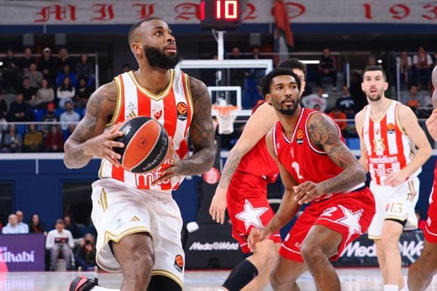 BASKET - Euroleague - EA7 Emporio Armani Milano vs Crvena Zvezda Meridianbet Belgrade Codi Miller-McIntyre (Crvena Zvezda Meridianbet Belgrade) during EA7 Emporio Armani Milano vs Crvena Zvezda Meridianbet Belgrade, Basketball Euroleague match in Assago (MI), Italy, January 15 2026 Assago (MI) Italy  Copyright: xIPAxSport ABACAx