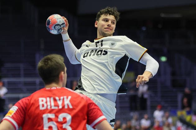 Germany Austria, EHF EM 2026 Marko Grgic Germany, 71 Handball EHF European Championship, international match between Germany and Austria on January 15, 2026 in Herning Denmark , Herning Denmark Jyske Bank Boxen