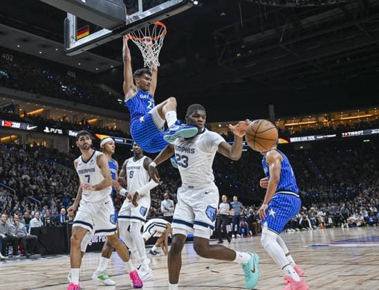 Orlando Magic v Memphis Grizzlies - NBA, Basketball Herren, USA Berlin 2026 BERLIN, GERMANY - JANUARY 15: Tristan da Silva (23) of Orlando Magic competes for the ball during NBA Berlin 2026 match between Orlando Magic and Memphis Grizzlies at Uber Arena in Berlin, Germany on January 15, 2026. Halil Sagirkaya Anadolu Berlin Germany. Editorial use only. Please get in touch for any other usage.  Copyright: x2026xAnadoluxHalilxSagirkayax