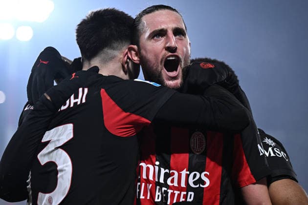 Db Como 15 01 2026 - campionato di calcio serie A Como-Milan foto Daniele Buffa Image nella foto: esultanza gol Adrien Rabiot 