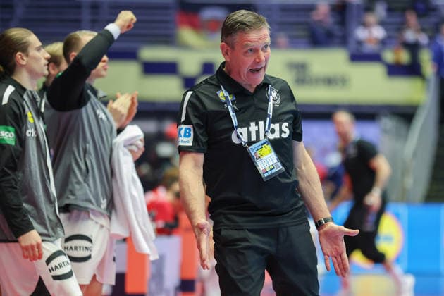 Germany Austria, EHF EM 2026 Coach Alfred Gislason Germany Handball EHF European Championship, International match between Germany and Austria on January 15, 2026 in Herning Denmark , Herning Denmark Jyske Bank Boxen