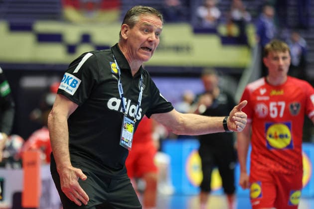 Germany Austria, EHF EM 2026 Coach Alfred Gislason Germany Handball EHF European Championship, International match between Germany and Austria on January 15, 2026 in Herning Denmark , Herning Denmark Jyske Bank Boxen
