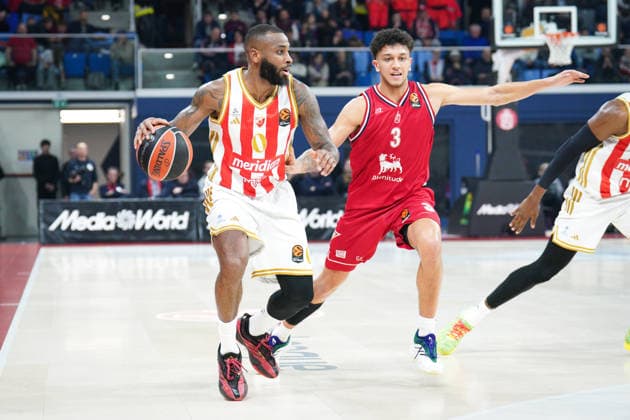 EA7 Emporio Armani Milano vs. Red Star Meridianbet Belgrade, pictured is Codi Miller McIntyre (Red Star Meridianbet Belgrade)  Copyright: xSimonexLucarellix xipa-agency.netx xSimonexLucarellix IPA_Agency_IPA70110923