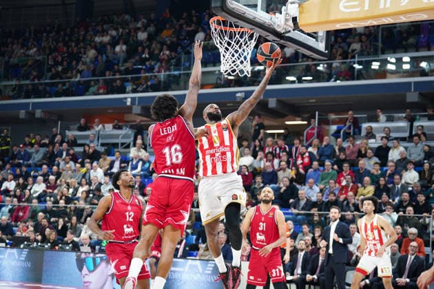 EA7 Emporio Armani Milano vs. Red Star Meridianbet Belgrade, pictured is Codi Miller McIntyre (Red Star Meridianbet Belgrade)  Copyright: xSimonexLucarellix xipa-agency.netx xSimonexLucarellix IPA_Agency_IPA70110933