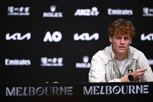 TENNIS AUSTRALIAN OPEN, Jannik Sinner of Italy during a press conference, PK, Pressekonferenz ahead of the Australian Open tennis tournament at Melbourne Park in Melbourne, Friday, January 16, 2026. ( NO ARCHIVING, EDITORIAL USE ONLY MELBOURNE VICTORIA AUSTRALIA  Copyright: xJOELxCARRETTx 20260116117104745085