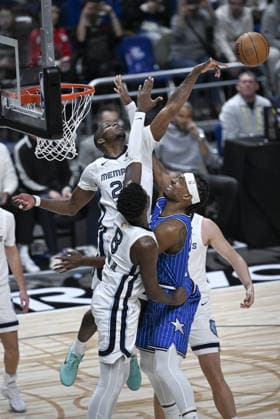 NBA, Basketball Herren, USA Berlin 2026: Orlando Magic v Memphis Grizzlies BERLIN, GERMANY – JANUARY 15: Jaren jackson (8) of Memphis Grizzlies in action during the NBA Berlin 2026 game between the Orlando Magic and the Memphis Grizzlies at Uber Arena in Berlin, Germany on January 15, 2026. Halil Sagirkaya Anadolu Berlin Germany. Editorial use only. Please get in touch for any other usage.  Copyright: x2026xAnadoluxHalilxSagirkayax