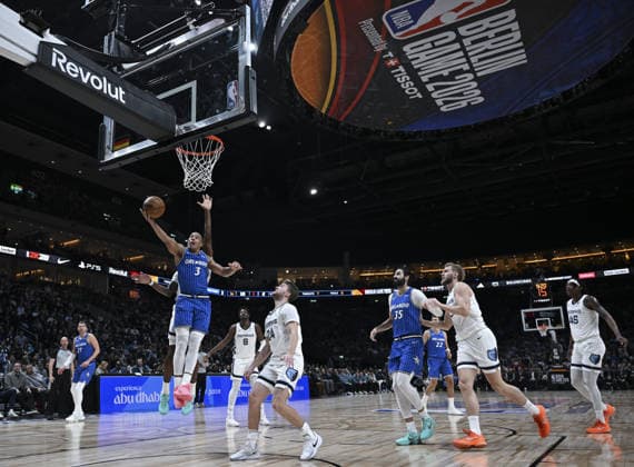 NBA, Basketball Herren, USA Berlin 2026: Orlando Magic v Memphis Grizzlies BERLIN, GERMANY – JANUARY 15: Desmond Bane (3) of Orlando Magic in action during the NBA Berlin 2026 game between the Orlando Magic and the Memphis Grizzlies at Uber Arena in Berlin, Germany on January 15, 2026. Halil Sagirkaya Anadolu Berlin Germany. Editorial use only. Please get in touch for any other usage.  Copyright: x2026xAnadoluxHalilxSagirkayax