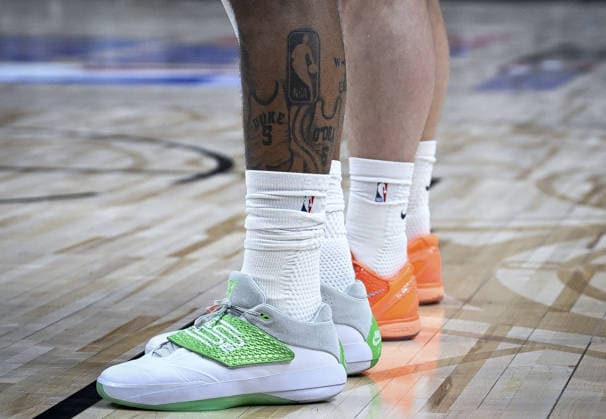 NBA, Basketball Herren, USA Berlin 2026: Orlando Magic v Memphis Grizzlies BERLIN, GERMANY – JANUARY 15: Orlando Magic forward Paolo Banchero s (5) NBA tattoos at his leg during the NBA Berlin 2026 game between the Orlando Magic and the Memphis Grizzlies at Uber Arena in Berlin, Germany on January 15, 2026. Halil Sagirkaya Anadolu Berlin Germany. Editorial use only. Please get in touch for any other usage.  Copyright: x2026xAnadoluxHalilxSagirkayax