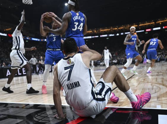 NBA, Basketball Herren, USA Berlin 2026: Orlando Magic v Memphis Grizzlies BERLIN, GERMANY – JANUARY 15: Santi Aldama (7) of Orlando Magic in action during the NBA Berlin 2026 game between the Orlando Magic and the Memphis Grizzlies at Uber Arena in Berlin, Germany on January 15, 2026. Halil Sagirkaya Anadolu Berlin Germany. Editorial use only. Please get in touch for any other usage.  Copyright: x2026xAnadoluxHalilxSagirkayax
