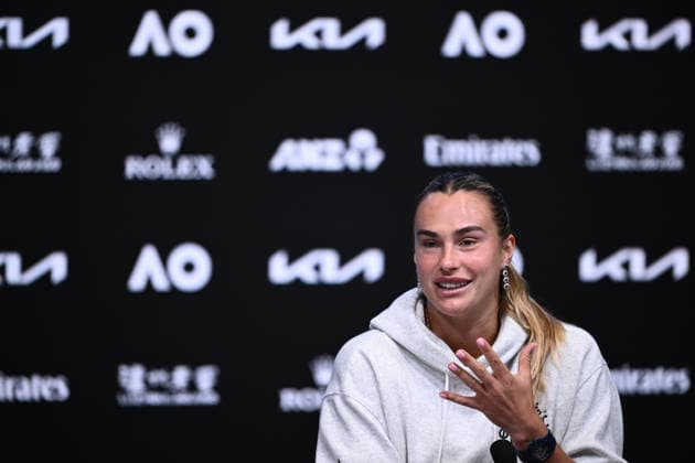 TENNIS AUSTRALIAN OPEN, Aryna Sabalenka of Belarus during a press conference, PK, Pressekonferenz ahead of the Australian Open tennis tournament at Melbourne Park in Melbourne, Friday, January 16, 2026. ( NO ARCHIVING, EDITORIAL USE ONLY MELBOURNE VICTORIA AUSTRALIA  Copyright: xJOELxCARRETTx 20260116133593204536