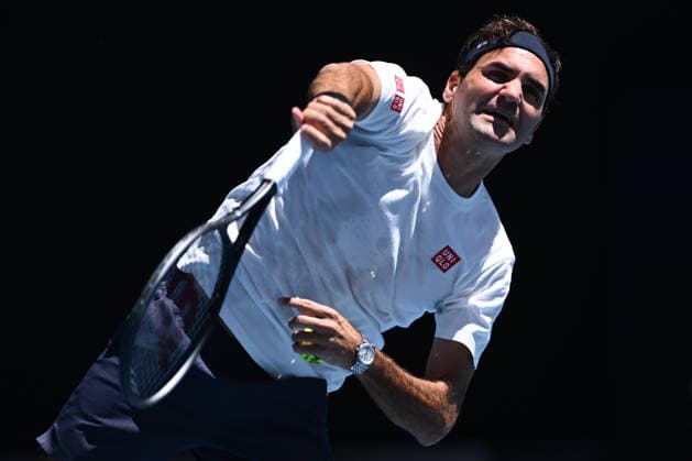 TENNIS AUSTRALIAN OPEN, Former Australian Open champion Roger Federer during a practice session with Casper Ruud of Norway ahead of the Australian Open tennis tournament at Melbourne Park in Melbourne, Friday, January 16, 2026. ( NO ARCHIVING, EDITORIAL USE ONLY MELBOURNE VICTORIA AUSTRALIA  Copyright: xJOELxCARRETTx 20260116139532607762