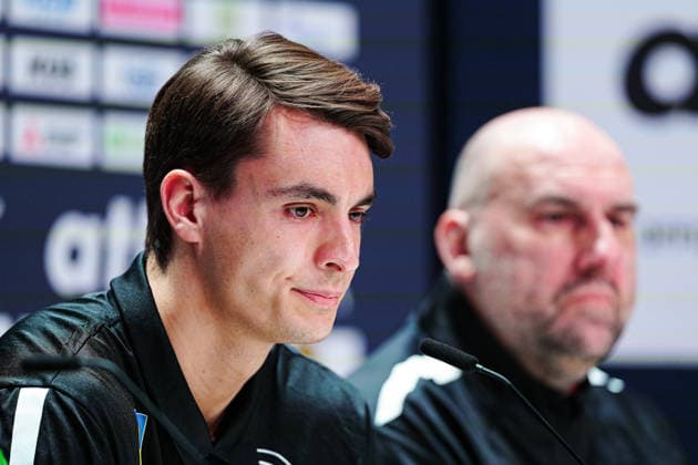 Julian Koester Germany, 18 DEN, Germany Press Conference, Handball, EHF European Championship 2026, 16 01 2026 DEN, Germany Press Conference, Handball, EHF European Championship 2026, 16 01 2026 Silkeborg Copyright: xEibner-Pressefoto MarcelxvonxFehrnx EP_MFN