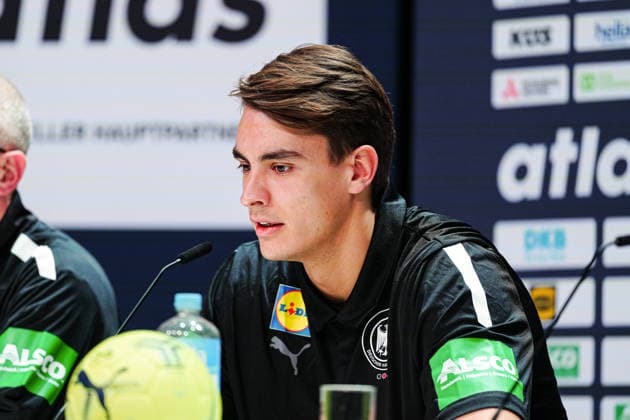 Julian Koester Germany, 18 DEN, Germany Press Conference, Handball, EHF European Championship 2026, 16 01 2026 DEN, Germany Press Conference, Handball, EHF European Championship 2026, 16 01 2026 Silkeborg Copyright: xEibner-Pressefoto MarcelxvonxFehrnx EP_MFN