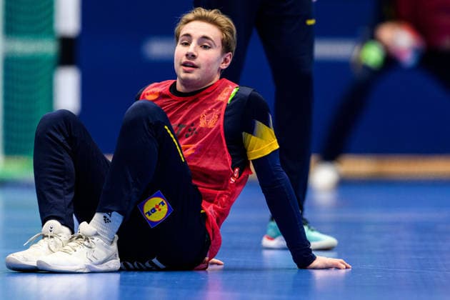260116 And Felix Montebovi during a training session with Sweden during the 2026 European Handball Championship on January 16, 2026 in Malmö Photo Mathilda Schuler BILDBYRAN kod MA MA0919 handball handball handball handballs em 2026 träning practice training sverige sweden ehf european handball championship sverige bbeng sverige sweden  Copyright: MATHILDAxSCHULER BB260116MA054