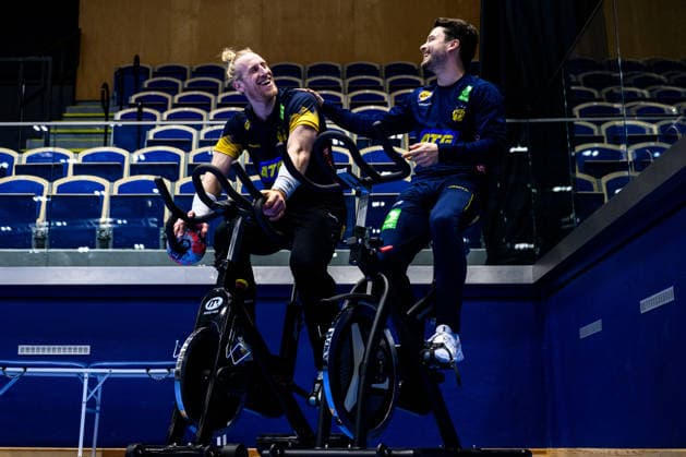 260116 Goalkeeper Mikael Appelgren and Sebastian Karlsson during a training session with Sweden during the 2026 European Handball Championship on January 16, 2026 in Malmö Photo Mathilda Schuler BILDBYRAN kod MA MA0919 handball handball handball handballs em 2026 träning practice training sverige sweden ehf european handball championship sverige bbeng sverige sweden  Copyright: MATHILDAxSCHULER BB260116MA060