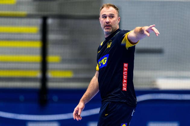 260116 Head coach Michael Apelgren during a training session with Sweden during the 2026 European Handball Championship on January 16, 2026 in Malmö Photo Mathilda Schuler BILDBYRAN kod MA MA0919 handball handball handball handballs em 2026 träning practice training sverige sweden ehf european handball championship sverige bbeng sverige sweden  Copyright: MATHILDAxSCHULER BB260116MA066