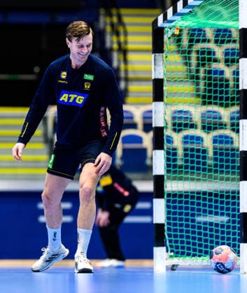 260116 Jonathan Carlsbogard during a training session with Sweden during the 2026 European Handball Championship on January 16, 2026 in Malmö Photo Mathilda Schuler BILDBYRAN kod MA MA0919 handball handball handball handballs em 2026 träning practice training sverige sweden ehf european handball championship sverige bbeng sverige sweden  Copyright: MATHILDAxSCHULER BB260116MA084